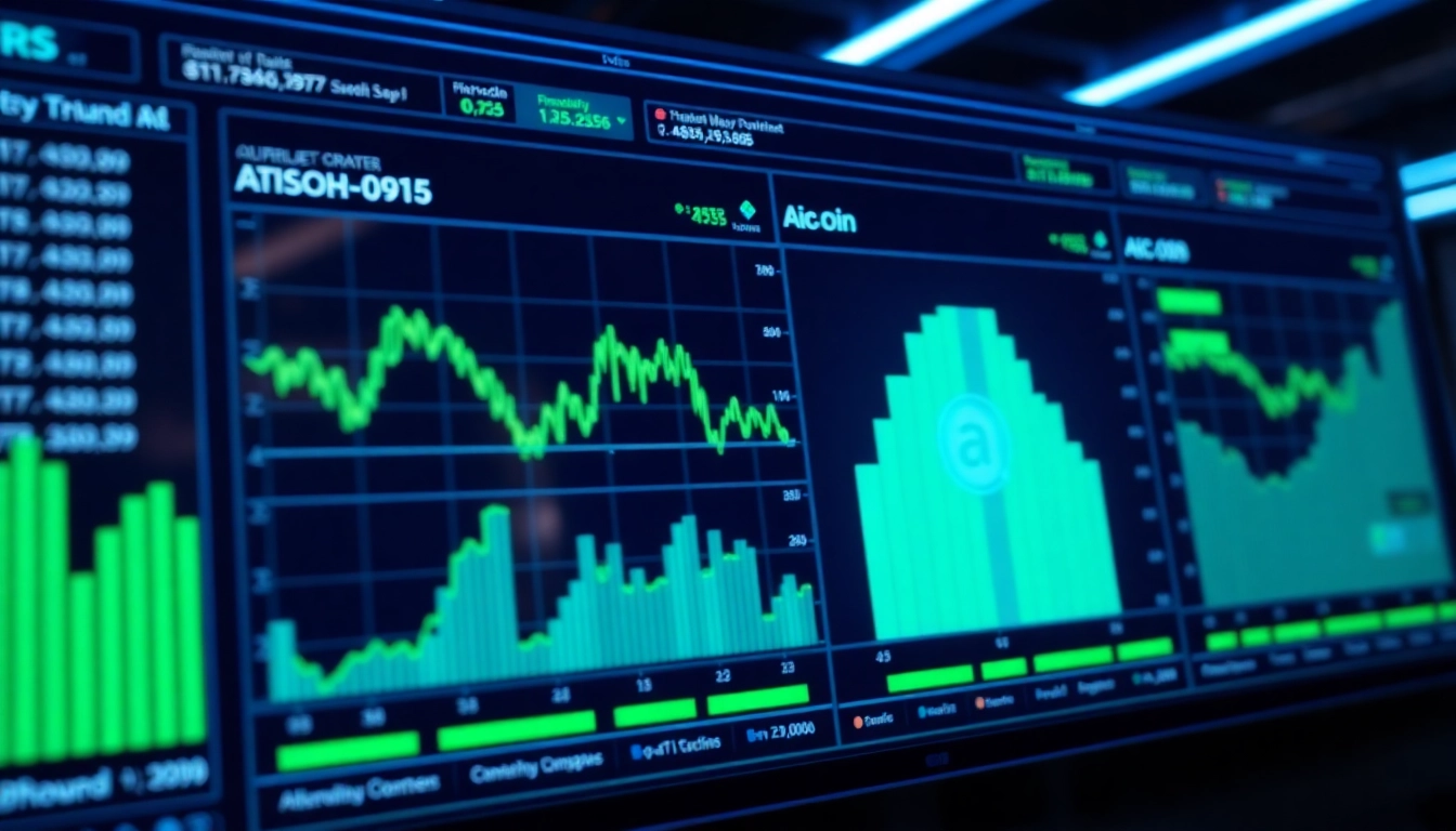 Aicoin cryptocurrency trading platform with real-time charts and security features for market analysis and investment monitoring.