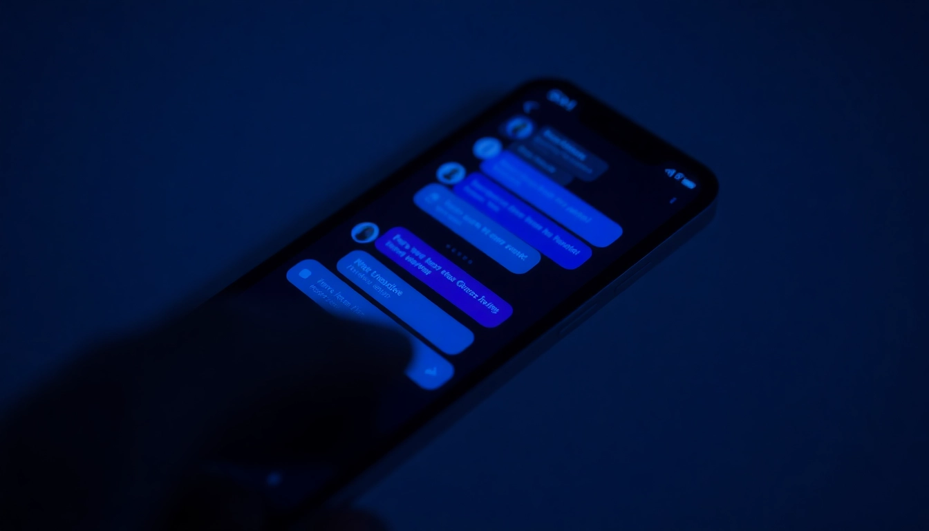 Engaging nsfw ai chat on smartphone screen with dark themed interface and vibrant neon accents, emphasizing unfiltered digital intimacy for screen readers.