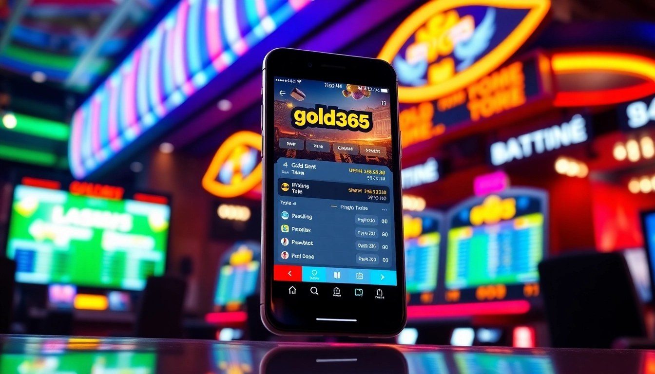 Gold365 betting app on smartphone with sports and casino icons, demonstrating secure, seamless online betting in India for users.