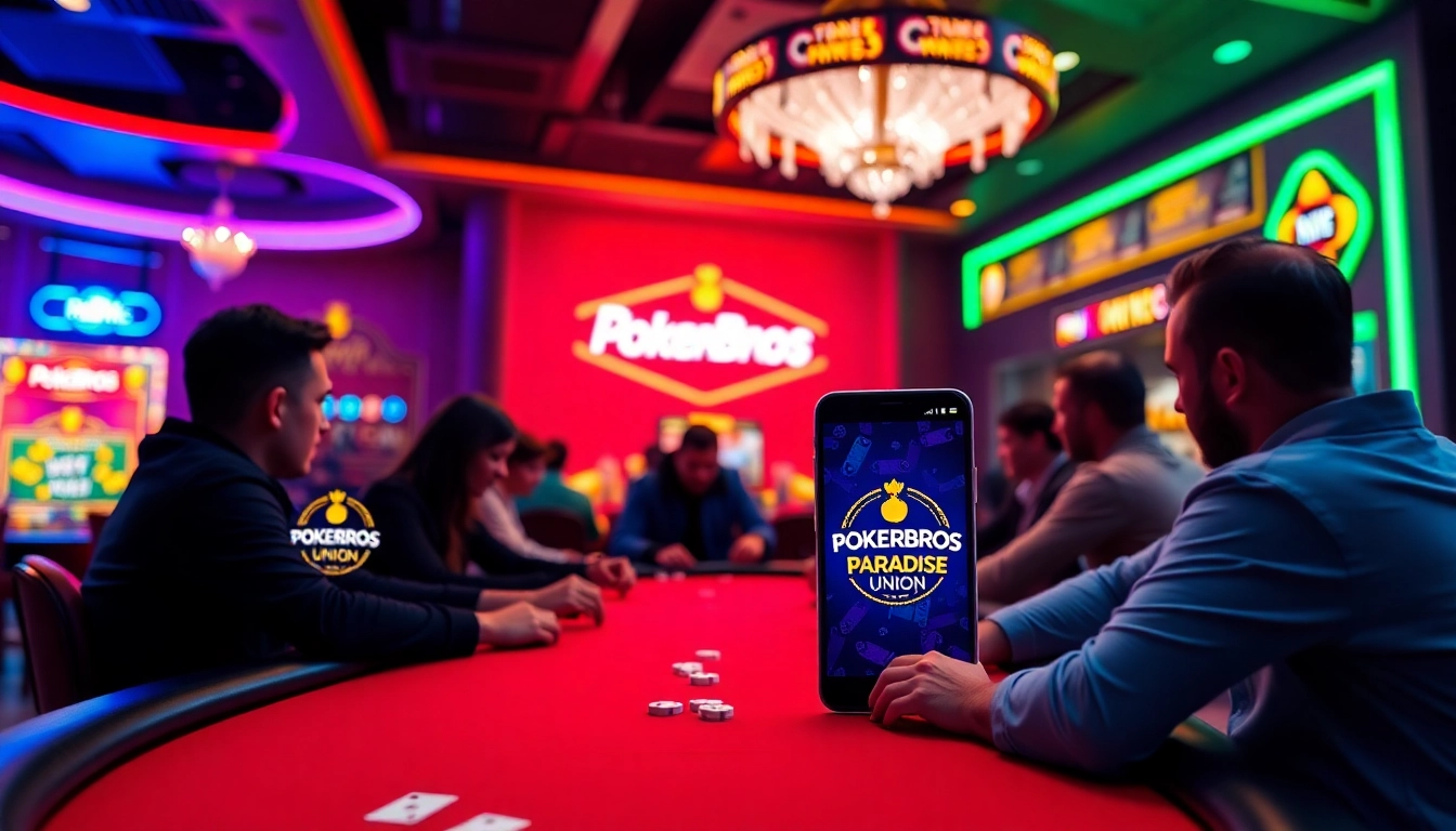 Engaged players enjoying Pokerbros Paradise Union in a dynamic online poker environment, showcasing a vibrant community and gameplay.
