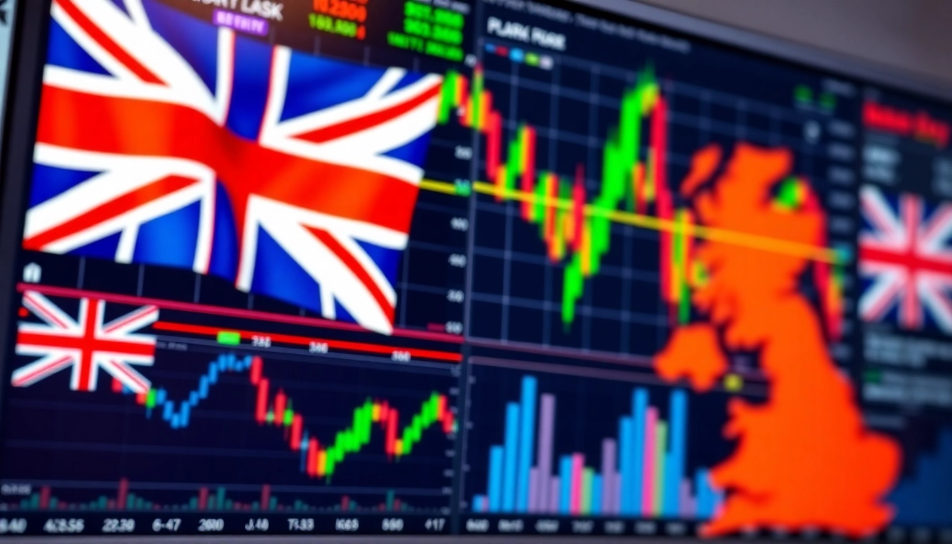 Online Stock Trading UK Digital trader analyzing stock charts on a professional platform